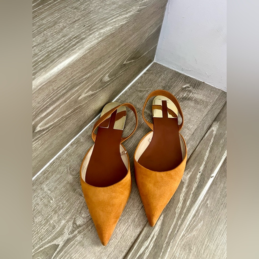 ZARA Tan Women's Slingback Flats